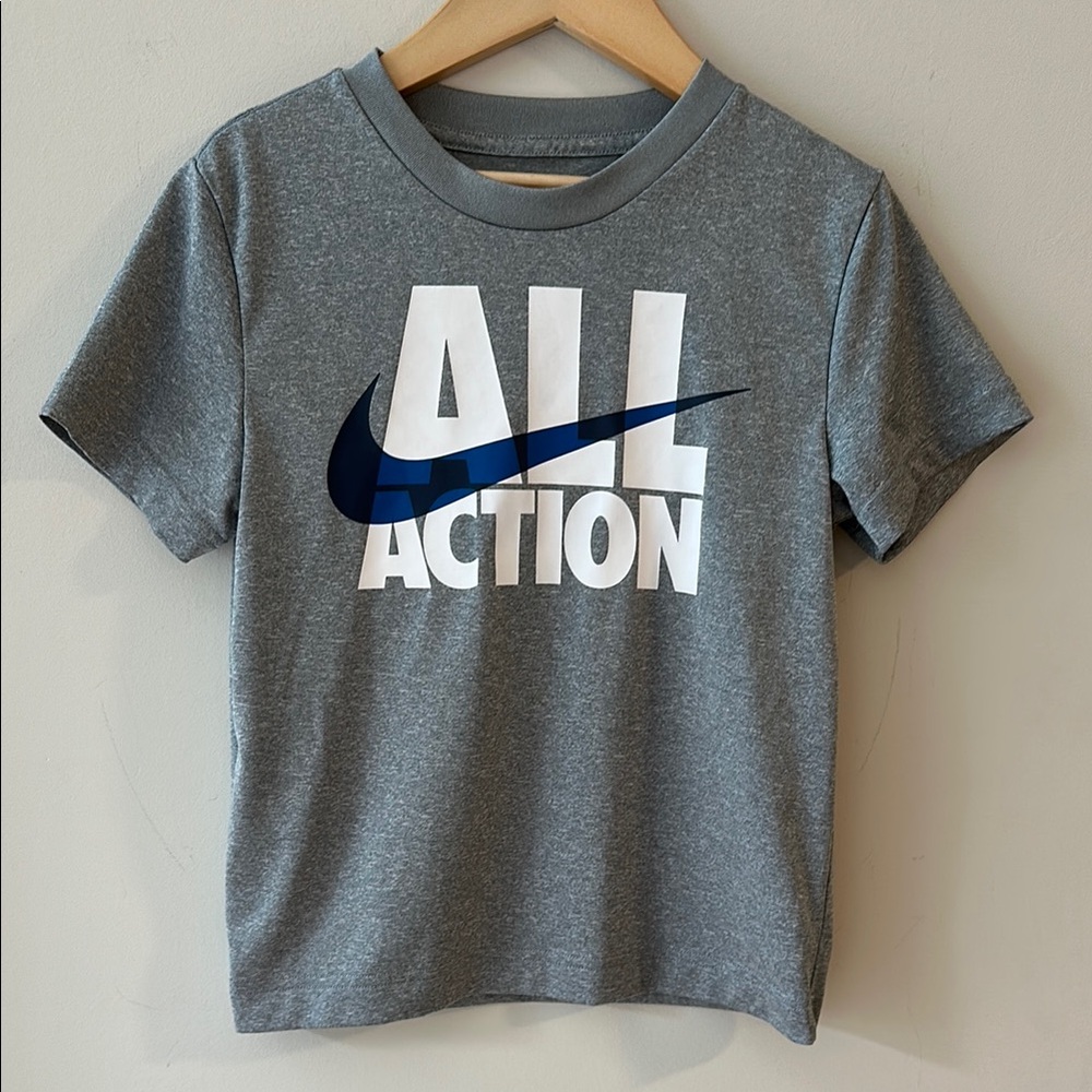 Nike Gray and Blue Short Sleeve Tee